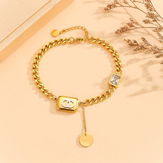 A One Mall®  Radiant Mystique Gold Link Bracelet