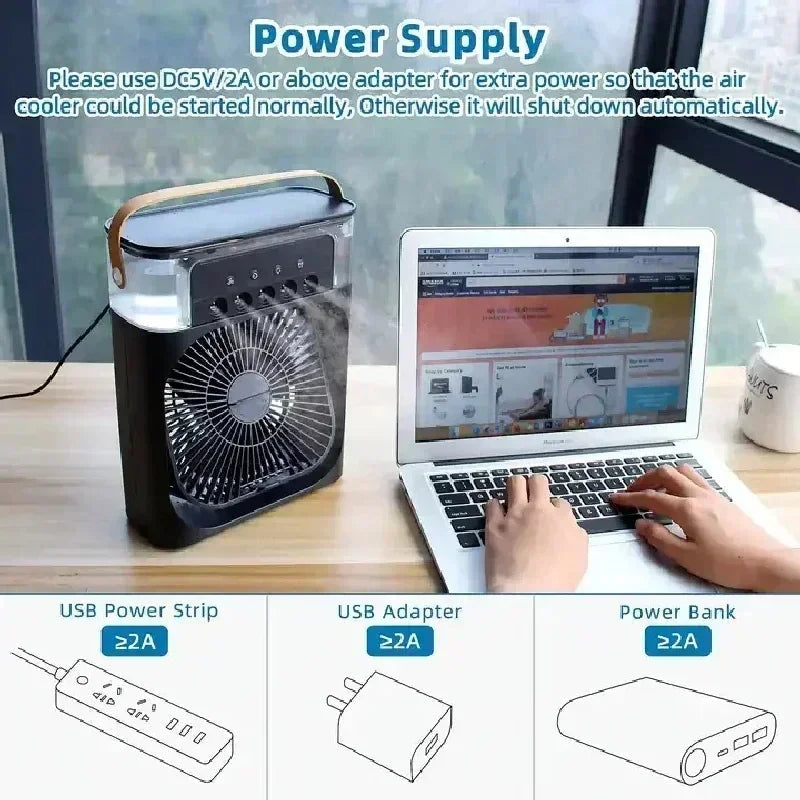 A One Mall® Portable Air Conditioner Fan Household Hydrocooling Water mist Cooler