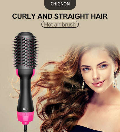 A One Mall® Hot Air Brush Multi-Function HairDryer Straightener Curler CombOne Step Professional Salon Hai..