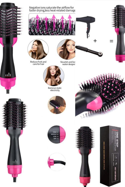 A One Mall® Hot Air Brush Multi-Function HairDryer Straightener Curler CombOne Step Professional Salon Hai..