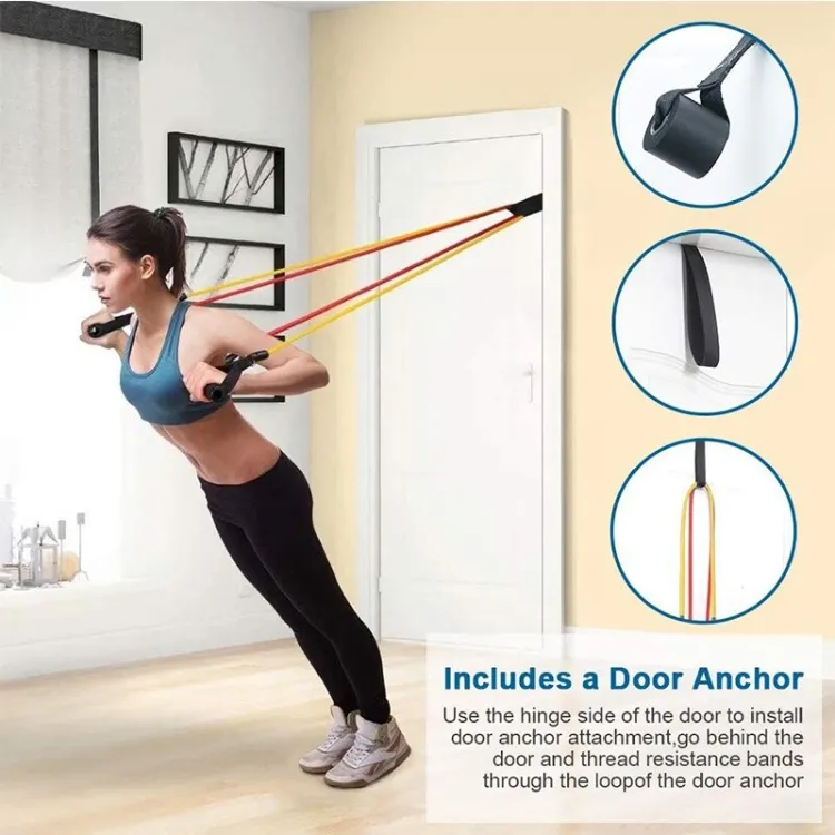 A One Mall® Power Exercise Resistance Band Set 5 In 1