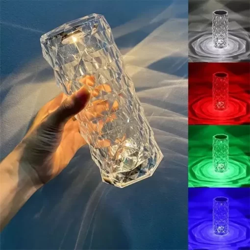 A One Mall® Crystal Lamp Diamond Light Projector 16 Colors Touch & Remote Control