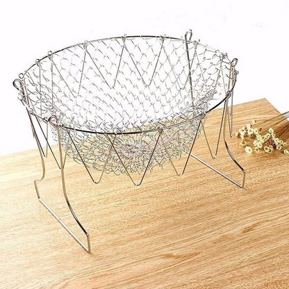 A One Mall® Multipurpose Foldable Stainless Steel Fry Basket